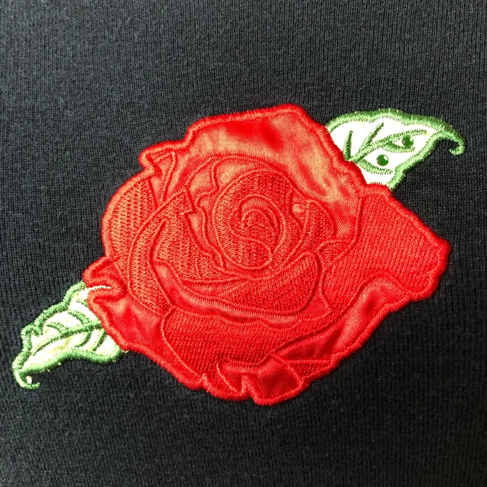 Greensource 100% Organic Cotton Black Stretch T-shirt w/ Rose Women’s Size L - Picture 3 of 6